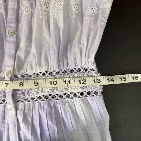 Love Shack Fancy Dress Womens Beth Midi Tie Dye Lace Vacation Resort Boho - Picture 11 of 14